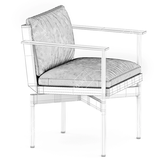 Elegant Onde Dining Armchair 3D model image 6