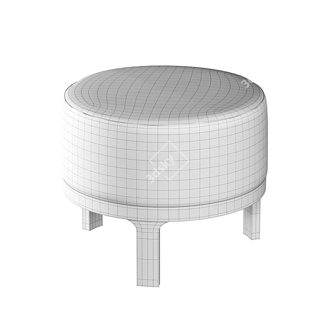 Minimalist Round Twils Conde Pouf 3D model image 3
