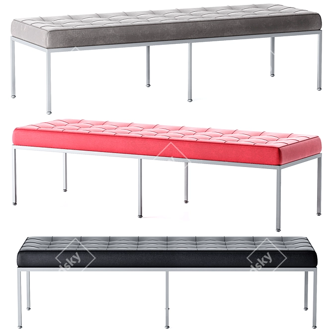 Cosmo Leather Bench Florence 3D model image 1