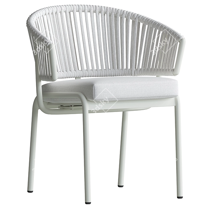 Modern Ivy Dining Chair in Natural 3D model image 4