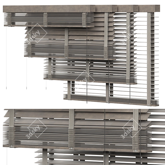 Rustic Wooden Blind Vol 06 3D model image 1