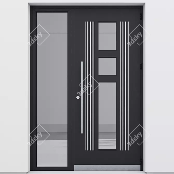 Sleek Aluminium Door Design 3D model image 2