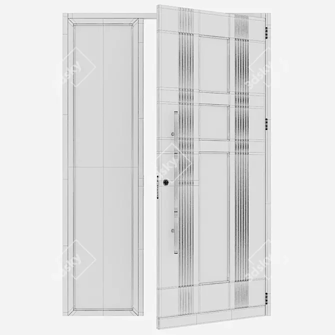Sleek Aluminium Door Design 3D model image 5