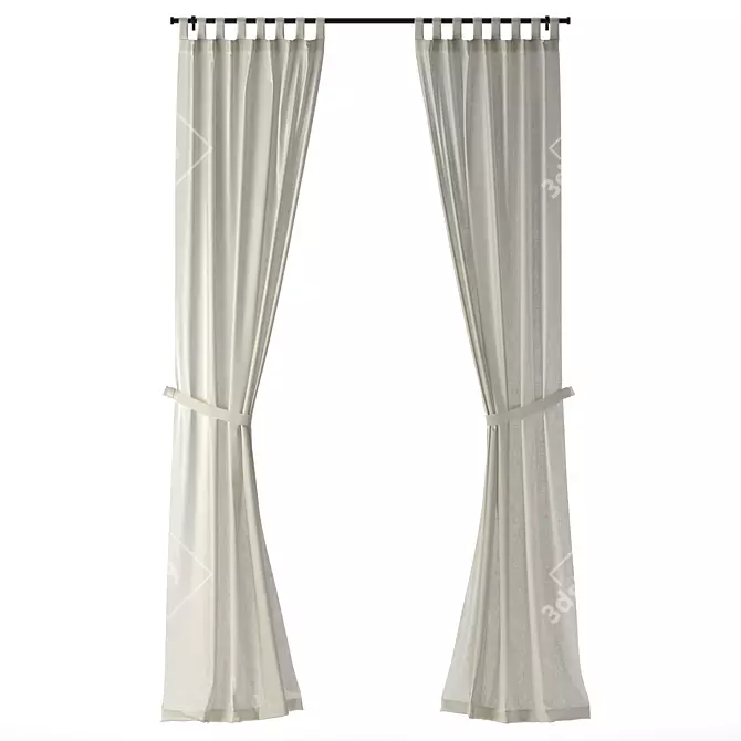 IKEA LENDA 260cm Curtain Set 3D model image 5