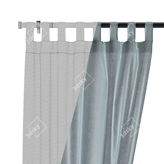 IKEA LENDA 260cm Curtain Set 3D model image 7