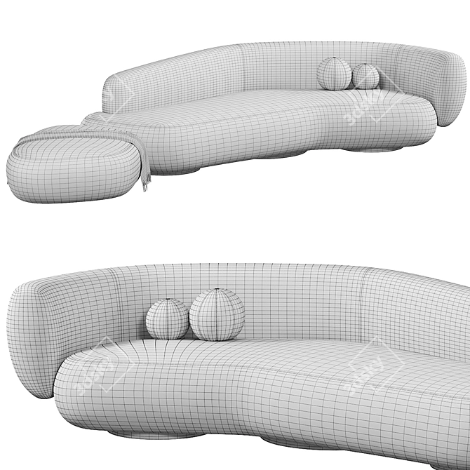 Modern Sofa in Millimeters 2015 3D model image 4