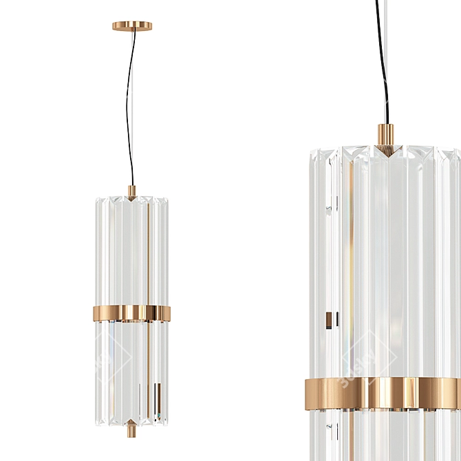 Graceful Gold Modern Pendant Lighting 3D model image 1