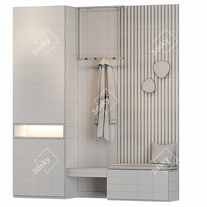 Contemporary Hallway Storage Unit 3D model image 2