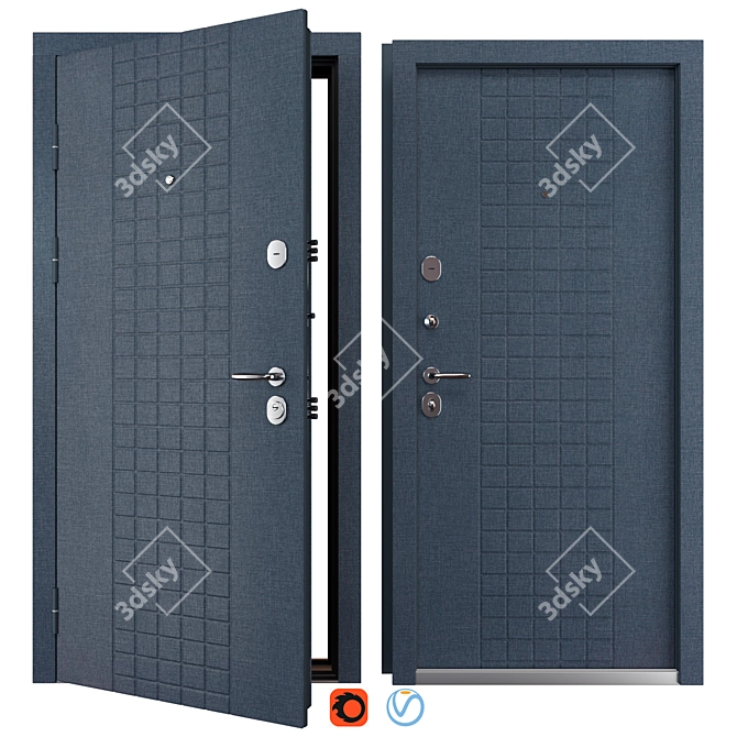 Turin Metal Entry Door (Bear) 3D model image 1