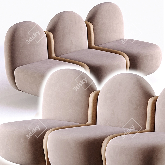 Soft and Sleek Cloudy Sofa 3D model image 2