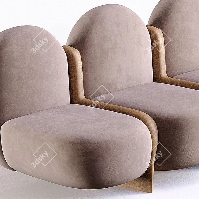 Soft and Sleek Cloudy Sofa 3D model image 4