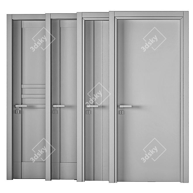 Modern Interior Doors Collection 3D model image 7