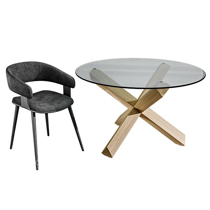 Quinby Grey Outdoor Stool 3D model image 2