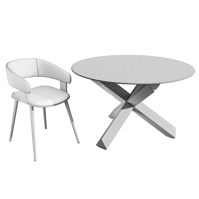 Quinby Grey Outdoor Stool 3D model image 4