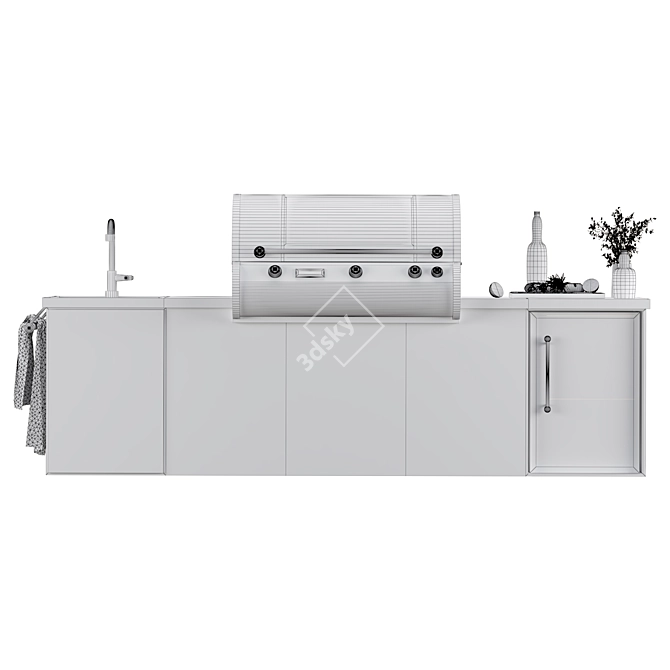 Versatile Outdoor Kitchen 3D Model 3D model image 6