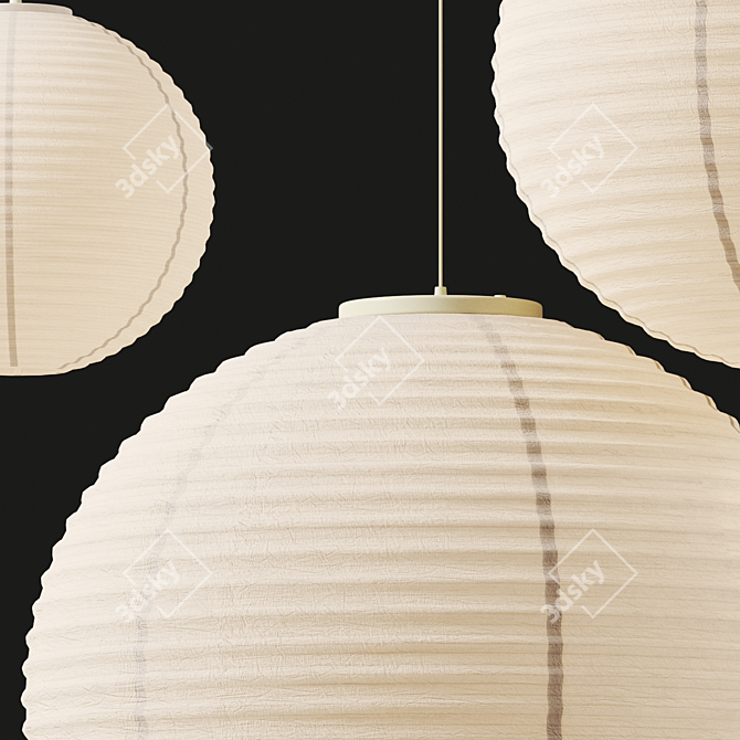 Vitra Akari Paper Pendant Lights 3D model image 3