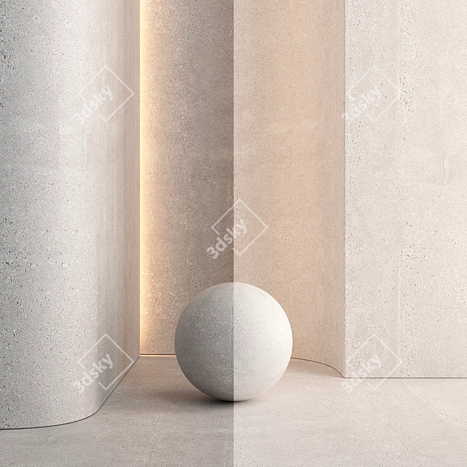 Textured Concrete Wall Material 3D model image 2