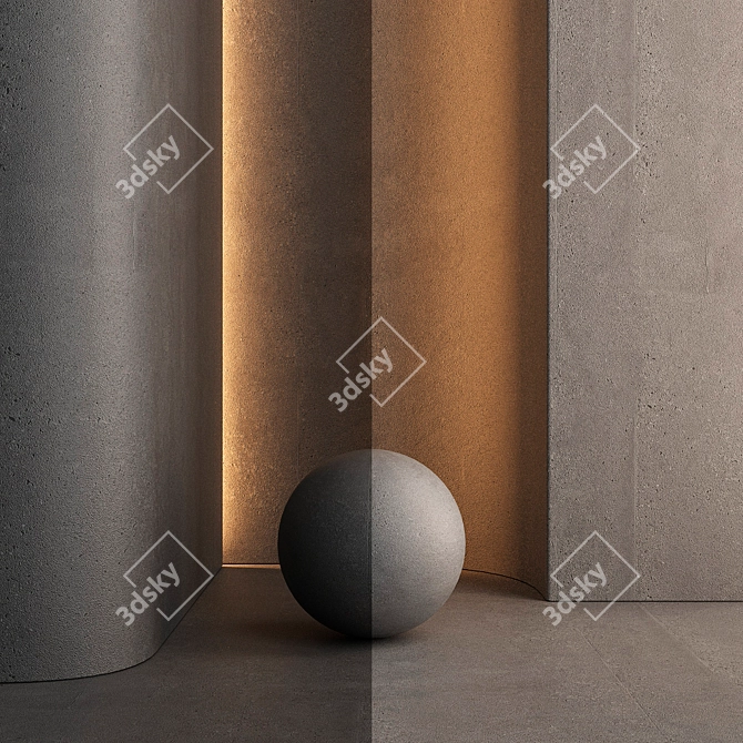 Textured Concrete Wall Material 3D model image 3