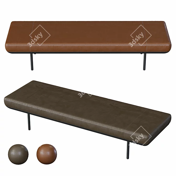 Modern Minimalist Aldgate Bench 3D model image 2