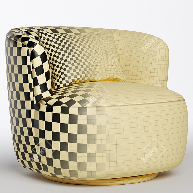 Swivel Barrel Chair, 3 Colors 3D model image 6