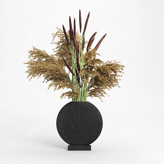 Petit Black Guggenheim Vase Pair 3D model image 3