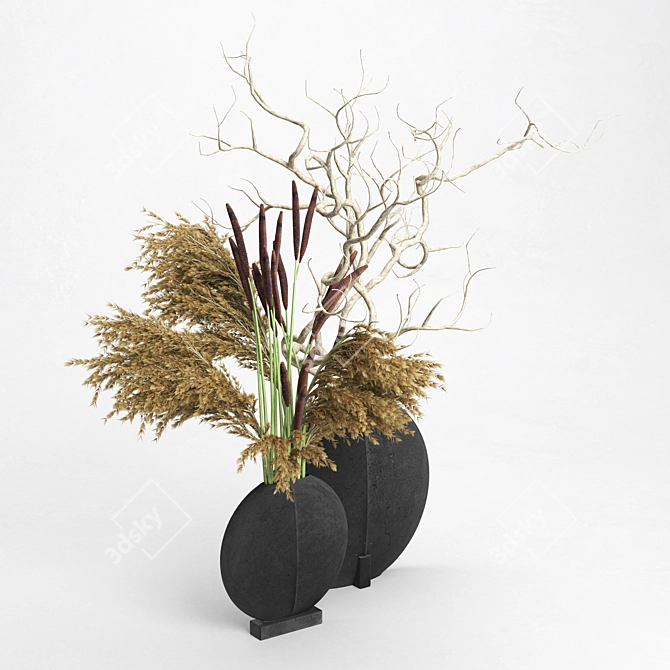 Petit Black Guggenheim Vase Pair 3D model image 4