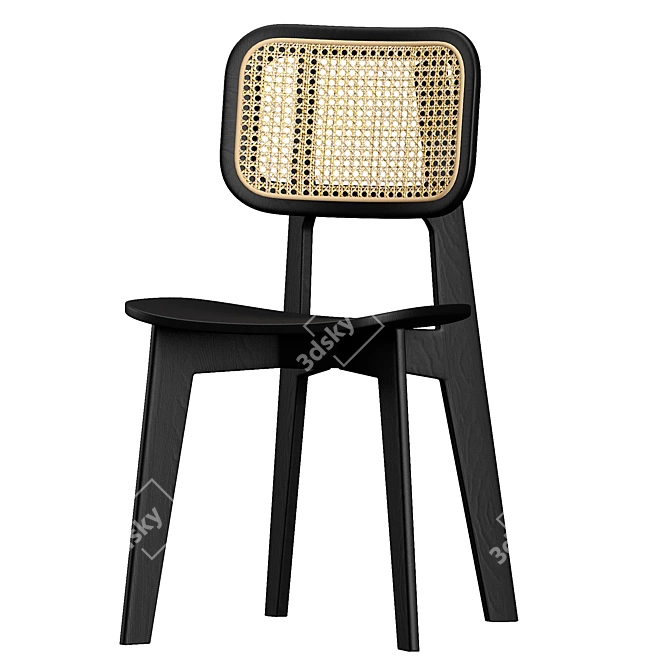 Elegant Abigail Cane Chair 3D model image 5