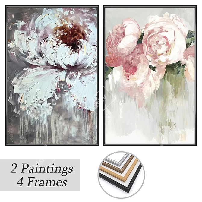 Artwork Set with Frame Options 3D model image 1