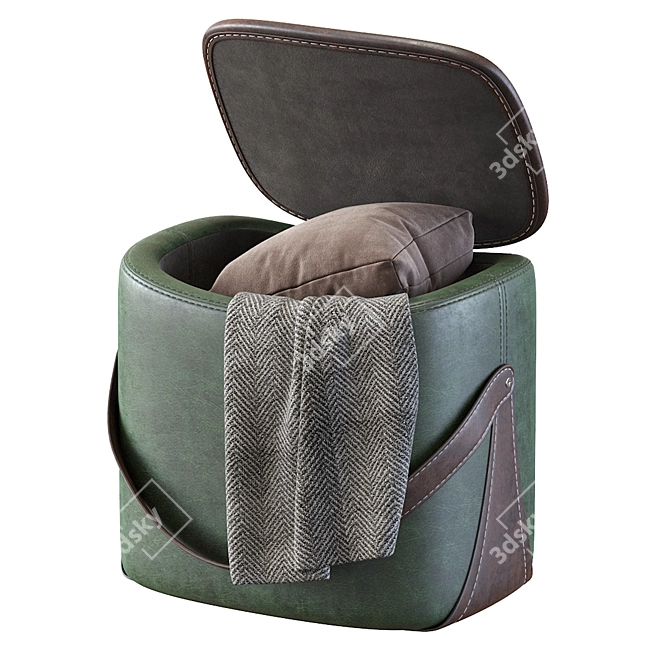 Modern Rectangular Ottoman Pouf 3D model image 3