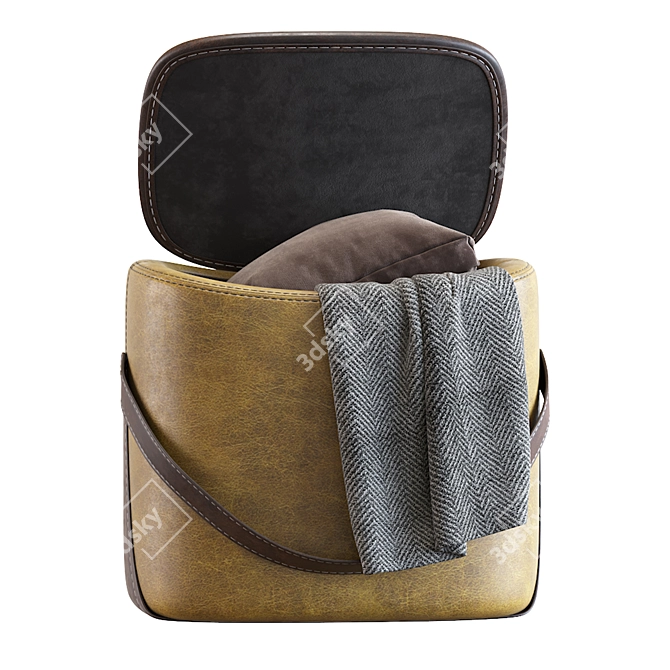 Modern Rectangular Ottoman Pouf 3D model image 4