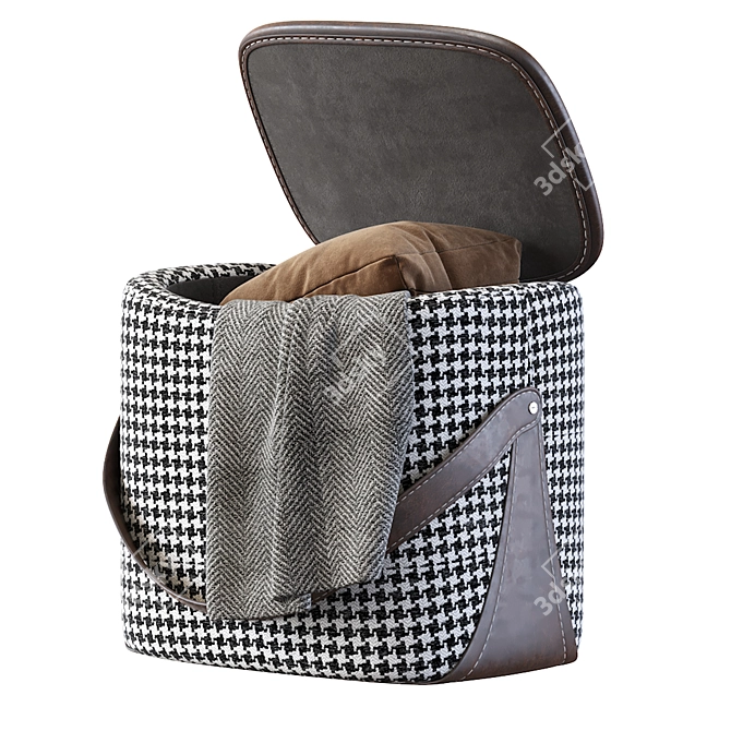 Modern Rectangular Ottoman Pouf 3D model image 6