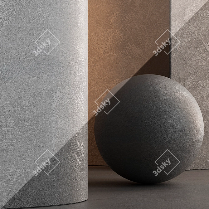 Multi-color Textured Wall Plaster Kit 3D model image 7