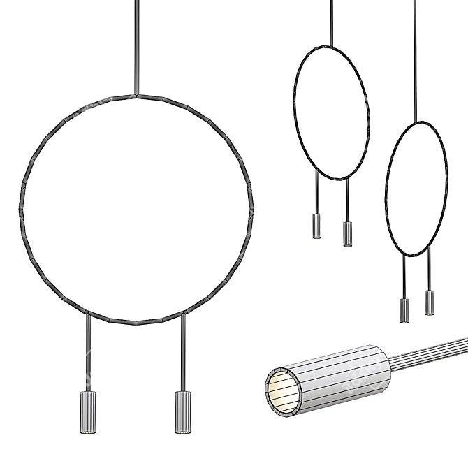 Revolutionary Arc Pendant Light 3D model image 3