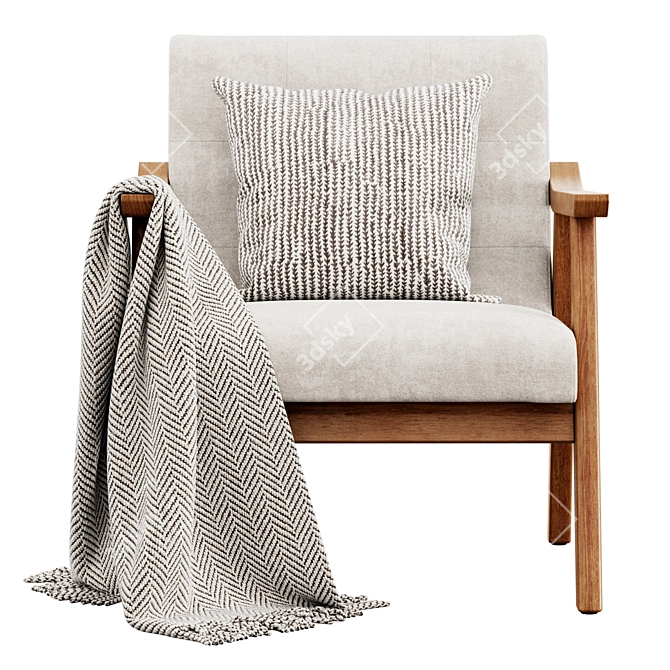 Stylish Saul Armchair with Accessories 3D model image 5