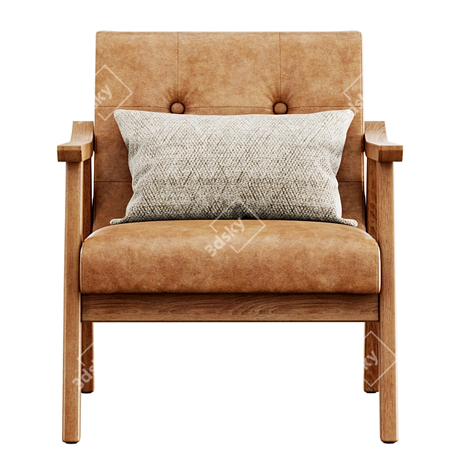 Stylish Saul Armchair with Accessories 3D model image 7