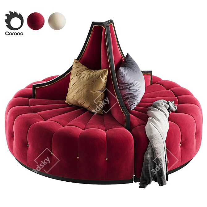 Luxury Mirage Round Sofa in 3D 3D model image 1