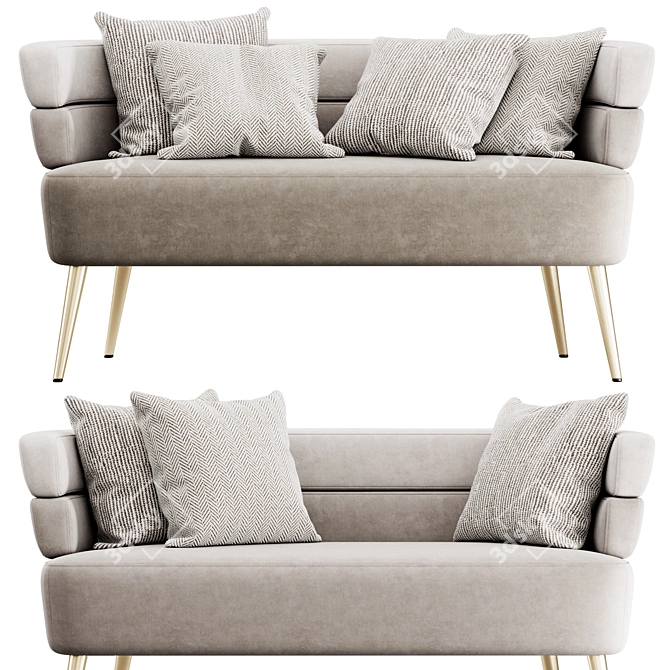 Sandwich Style Sofa: Designer Elegance 3D model image 3