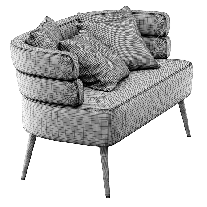 Sandwich Style Sofa: Designer Elegance 3D model image 5