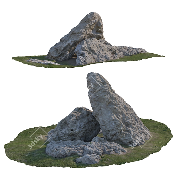 Landscape Stone Park Decor 3D 3D model image 3