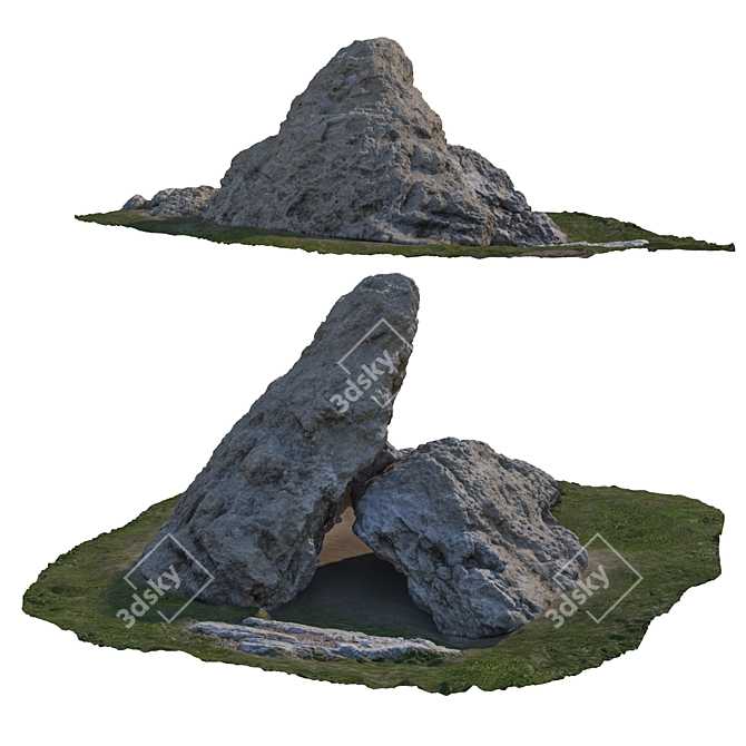 Landscape Stone Park Decor 3D 3D model image 4