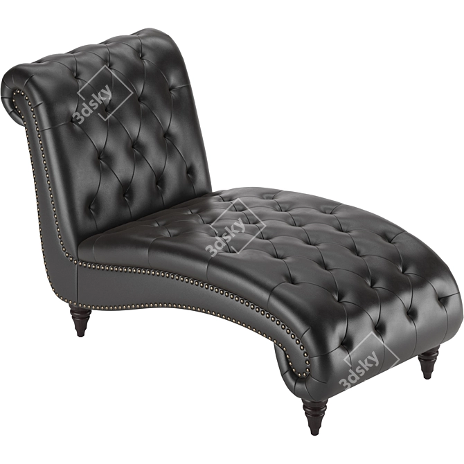 Elegant Tufted Chaise Lounge 3D model image 2