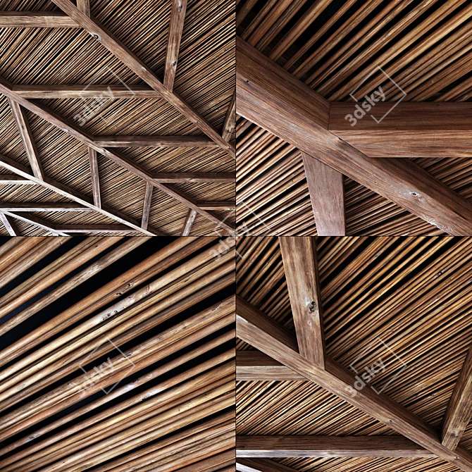 Polygonal Beam Decor Model 3D model image 1