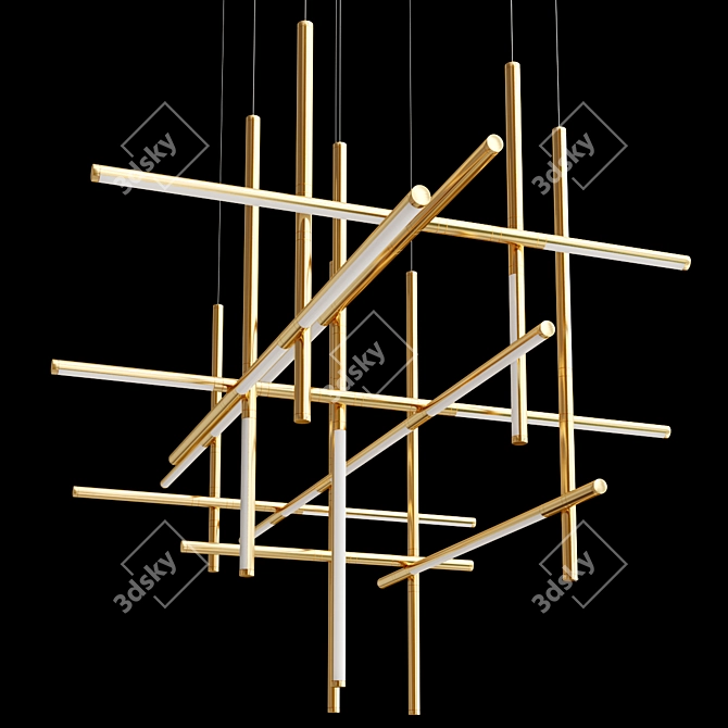 Chic Labyrinth Intersections Chandelier 3D model image 4