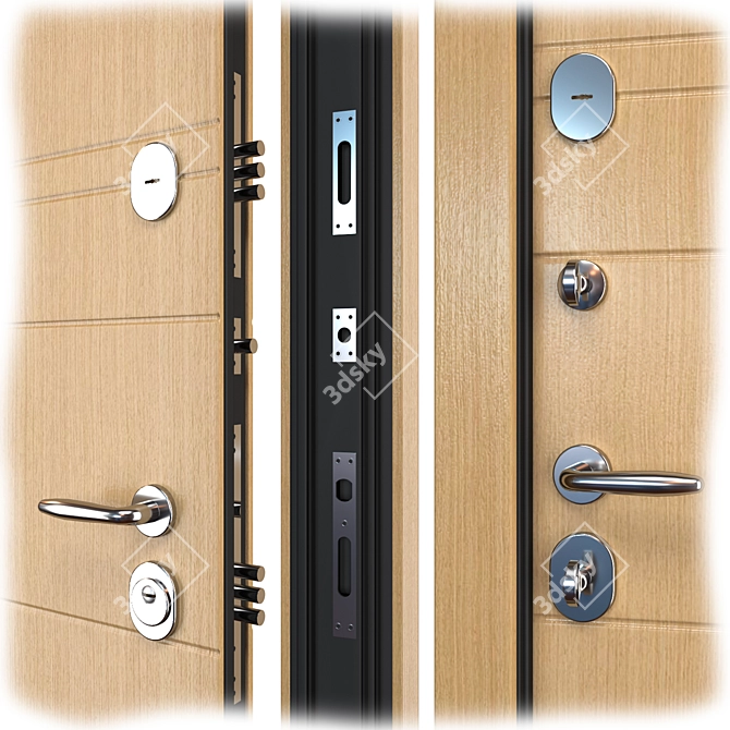 Metal Entry Door M-2 (Bear) 3D model image 2