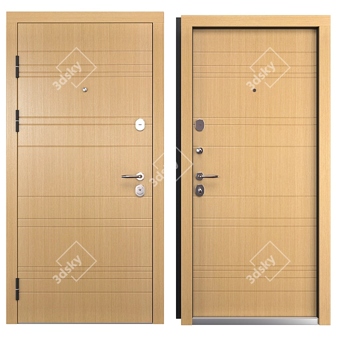 Metal Entry Door M-2 (Bear) 3D model image 3