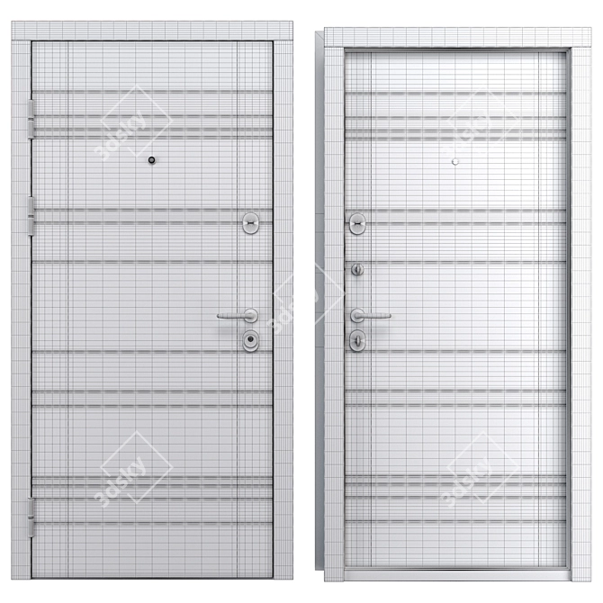 Metal Entry Door M-2 (Bear) 3D model image 4