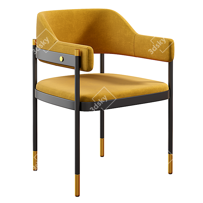 Luxe Velvet Open Back Chair 3D model image 3