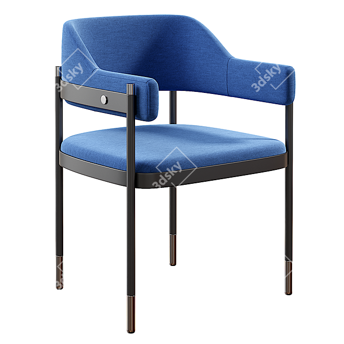 Luxe Velvet Open Back Chair 3D model image 4