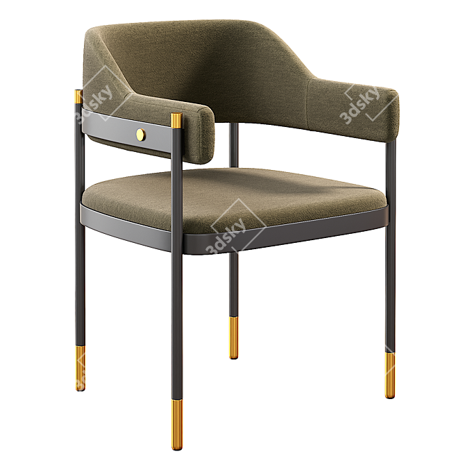 Luxe Velvet Open Back Chair 3D model image 5