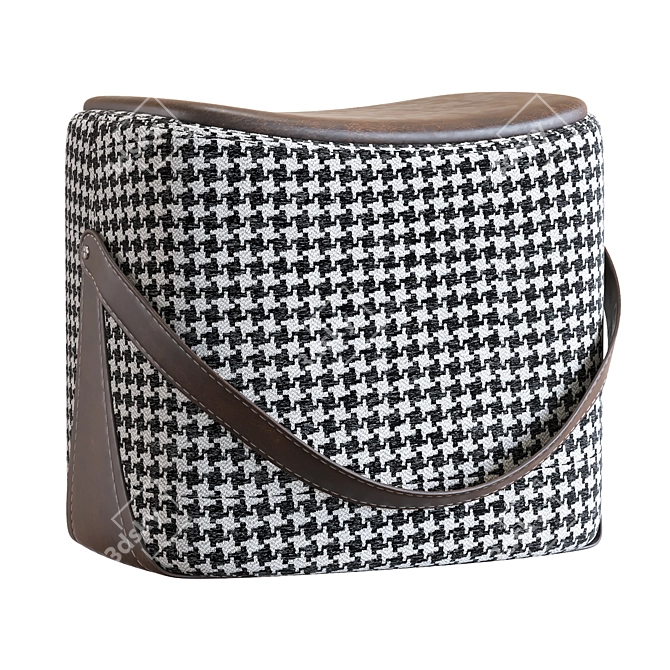Modern Faux Leather Ottoman Pouf 3D model image 2